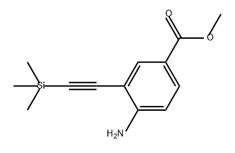 Benzoic acid, 4-amino-3-[2-(trimethylsilyl)ethynyl]-, methyl ester Structure