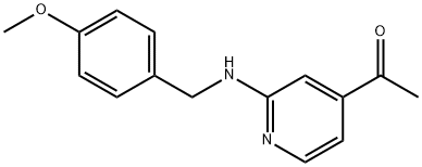 1-[2-[[(4-Methoxyphenyl)methyl]amino]-4-pyridinyl]ethanone 化学構造式