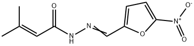 2-Butenoic acid, 3-methyl-, 2-[(5-nitro-2-furanyl)methylene]hydrazide Struktur