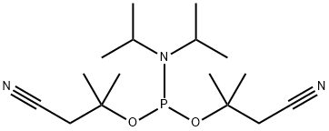 Bis(2-cyano-1,1-dimethylethyl) N,N-bis(1-methylethyl)phosphoramidite Structure