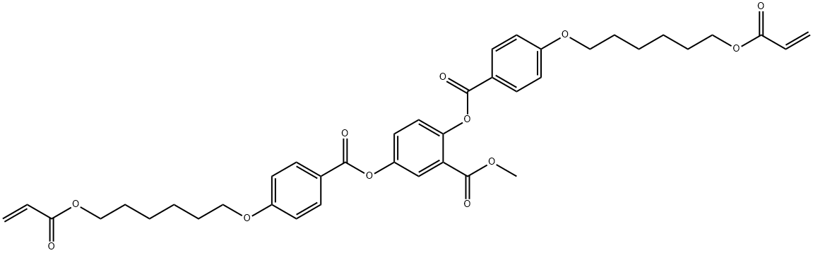 2-(甲氧羰基)-1,4-苯撑双(4-((6-(丙烯酰氧基)己基)氧基)苯甲酸酯), 917091-81-7, 结构式