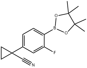 Cyclopropanecarbonitrile, 1-[3-fluoro-4-(4,4,5,5-tetramethyl-1,3,2-dioxaborolan-2-yl)phenyl]- Struktur