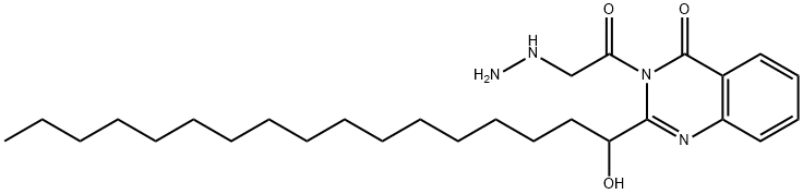 3-(2-Hydrazinylacetyl)-2-(1-hydroxyheptadecyl)quinazolin-4(3H)-one Struktur