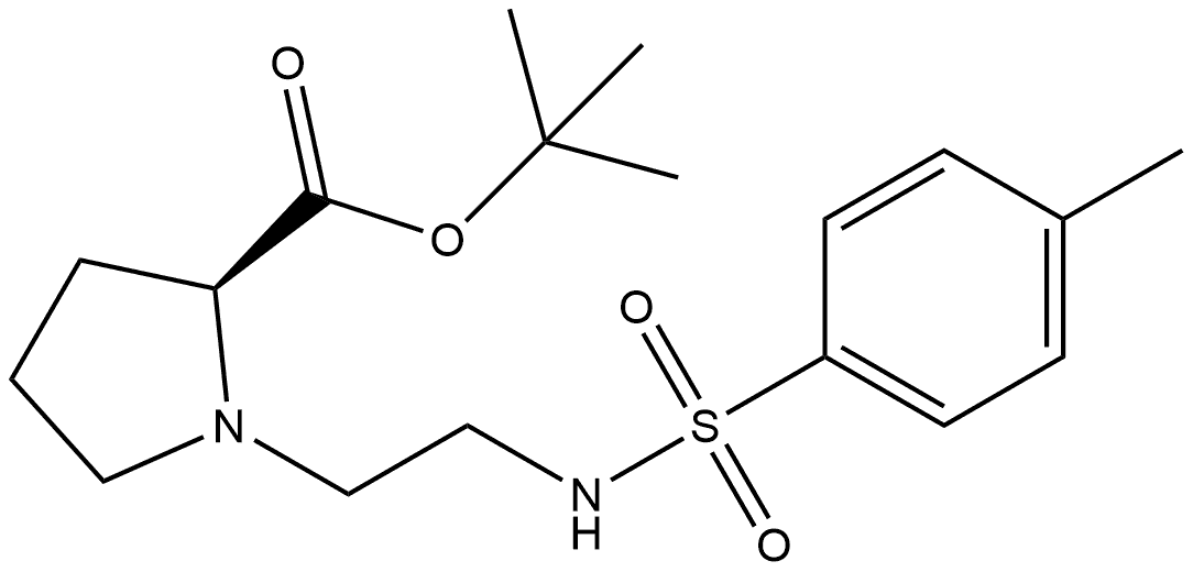 L-Proline, 1-[2-[[(4-methylphenyl)sulfonyl]amino]ethyl]-, 1,1-dimethylethyl ester Struktur