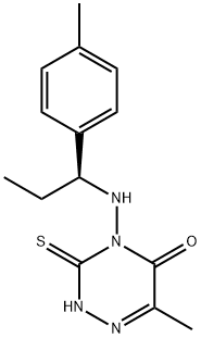 1,2,4-Triazin-5(2H)-one, 3,4-dihydro-6-methyl-4-[[(1S)-1-(4-methylphenyl)propyl]amino]-3-thioxo- Structure