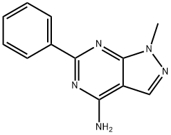 1-Methyl-6-phenyl-1H-pyrazolo[3,4-d]pyrimidin-4-amine Struktur
