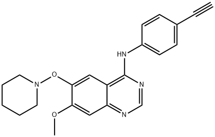 N-(4-Ethynylphenyl)-7-methoxy-6-(piperidin-1-yloxy)quinazolin-4-amine Structure