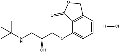 1(3H)-Isobenzofuranone, 7-[3-[(1,1-dimethylethyl)amino]-2-hydroxypropoxy]-, hydrochloride, (R)- Struktur