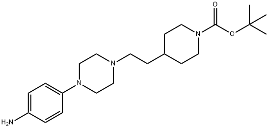 4-[4-[2-(1-BOC-4-哌啶基)乙基]-1-哌嗪基]苯胺, 918884-30-7, 结构式