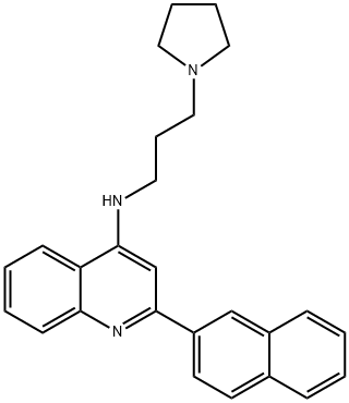 2-(Naphthalen-2-yl)-N-(3-(pyrrolidin-1-yl)propyl)quinolin-4-amine Struktur