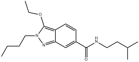 2-Butyl-3-ethoxy-N-isopentyl-2H-indazole-6-carboxamide Struktur