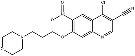 4-Chloro-7-(3-morpholinopropoxy)-6-nitroquinoline-3-carbonitrile|