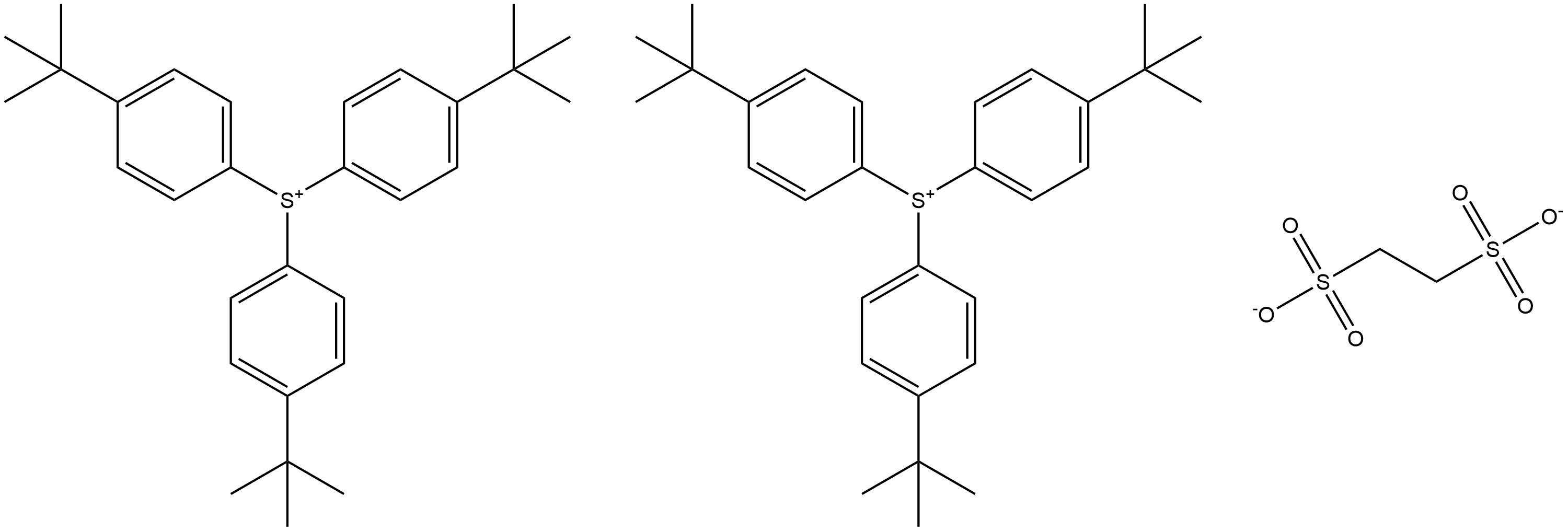Bis[tris(4-tert-butylphenyl)sulfonium] 1,2-ethanedisulfonate 结构式