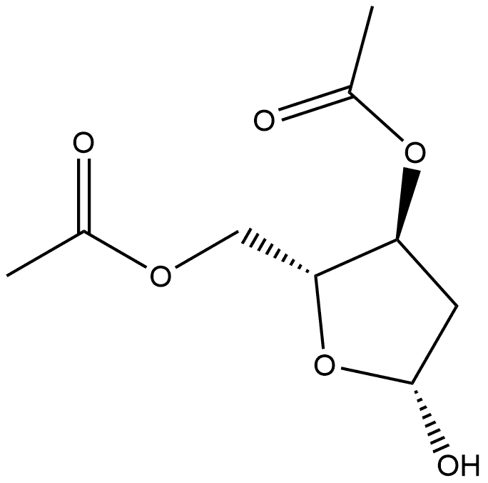 β-D-erythro-Pentofuranose, 2-deoxy-, 3,5-diacetate Structure