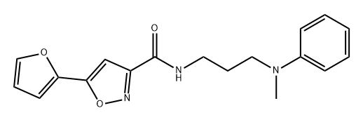 5-(呋喃-2-基)-N-{3-[甲基(苯基)氨基]丙基}-1,2-噁唑-3-甲酰胺, 920133-70-6, 结构式