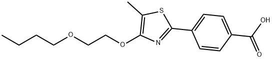 Benzoic acid, 4-[4-(2-butoxyethoxy)-5-methyl-2-thiazolyl]- Structure