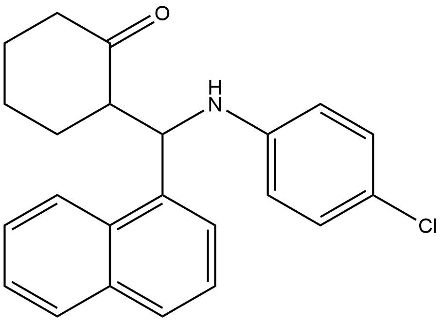 2-(((4-Chlorophenyl)amino)(naphthalen-1-yl)methyl)cyclohexanone Struktur