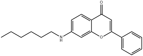 7-(Hexylamino)-2-phenyl-4H-chromen-4-one 结构式