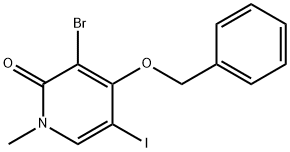 2(1H)-Pyridinone, 3-bromo-5-iodo-1-methyl-4-(phenylmethoxy)- Structure