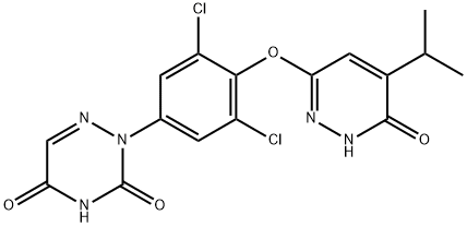 1,2,4-Triazine-3,5(2H,4H)-dione, 2-[3,5-dichloro-4-[[1,6-dihydro-5-(1-methylethyl)-6-oxo-3-pyridazinyl]oxy]phenyl]- Structure