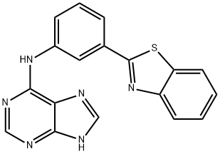 N-(3-(Benzo[d]thiazol-2-yl)phenyl)-9H-purin-6-amine Struktur