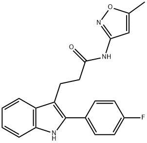 3-[2-(4-fluorophenyl)-1H-indol-3-yl]-N-(5-methyl-1,
2-oxazol-3-yl)propanamide 结构式
