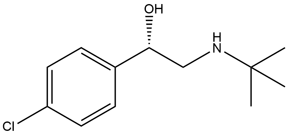 (αS)-4-Chloro-α-[[(1,1-dimethylethyl)amino]methyl]benzenemethanol 化学構造式