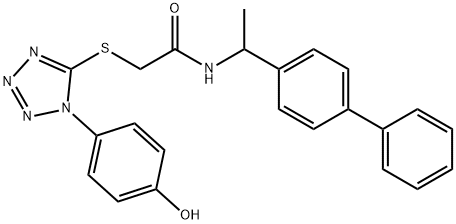 Acetamide, N-(1-[1,1'-biphenyl]-4-ylethyl)-2-[[1-(4-hydroxyphenyl)-1H-tetrazol-5-yl]thio]- Struktur