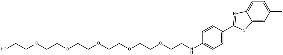 3,6,9,12,15-Pentaoxaheptadecan-1-ol, 17-[[4-(6-methyl-2-benzothiazolyl)phenyl]amino]- Struktur