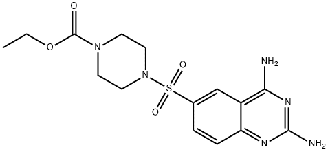 Ethyl 4-((2,4-diaminoquinazolin-6-yl)sulfonyl)piperazine-1-carboxylate 结构式