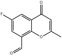 4H-1-Benzopyran-8-carboxaldehyde, 6-fluoro-2-methyl-4-oxo- Structure