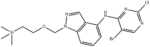 1H-Indazol-4-amine, N-(5-bromo-2-chloro-4-pyrimidinyl)-1-[[2-(trimethylsilyl)ethoxy]methyl]- Structure