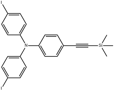 4-Iodo-N-(4-iodophenyl)-N-(4-((trimethylsilyl)ethynyl)phenyl)aniline 化学構造式