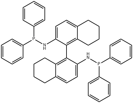 N2,N2'-Bis(diphenylphosphanyl)-5,5',6,6',7,7',8,8'-octahydro-[1,1'-binaphthalene]-2,2'-diamine Struktur