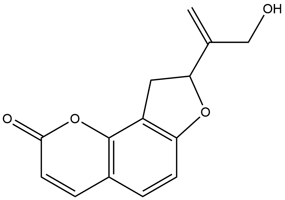 8,9-Dihydro-8-[1-(hydroxymethyl)ethenyl]-2H-furo[2,3-h]-1-benzopyran-2-one,92254-58-5,结构式