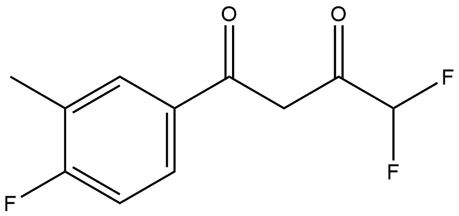 4,4-Difluoro-1-(4-fluoro-3-methylphenyl)-1,3-butanedione 化学構造式