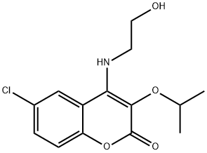 6-Chloro-4-((2-hydroxyethyl)amino)-3-isopropoxy-2H-chromen-2-one Structure