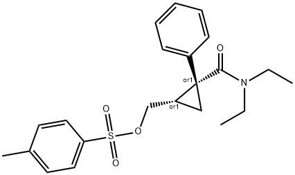 (1R,2S)-rel-N,N-Diethyl-2-[[[(4-methylphenyl)sulfonyl]oxy]methyl]-1-phenyl-cyclopropanecarboxamide 结构式