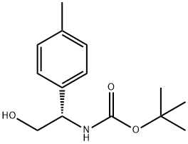 (S)-(2-羟基-1-(对甲苯基)乙基)氨基甲酸叔丁酯 结构式