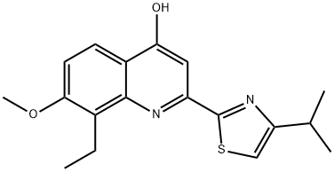 8-Ethyl-2-(4-isopropylthiazol-2-yl)-7-methoxyquinolin-4-ol Struktur