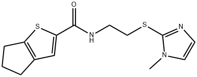 4H-Cyclopenta[b]thiophene-2-carboxamide, 5,6-dihydro-N-[2-[(1-methyl-1H-imidazol-2-yl)thio]ethyl]- 化学構造式
