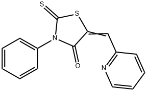 3-phenyl-5-(pyridin-2-ylmethylidene)-2-sulfanylidene-thiazolidin-4-one Structure