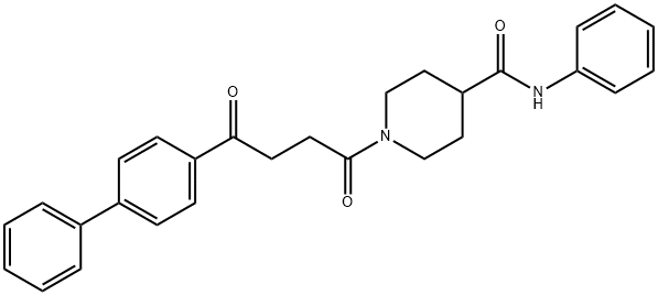 4-Piperidinecarboxamide, 1-(4-[1,1'-biphenyl]-4-yl-1,4-dioxobutyl)-N-phenyl- Structure
