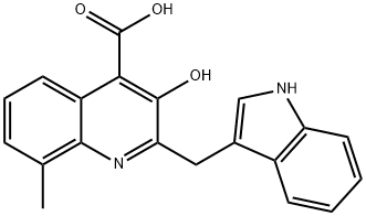 2-((1H-Indol-3-yl)methyl)-3-hydroxy-8-methylquinoline-4-carboxylic acid Structure