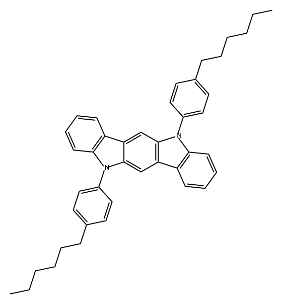 Indolo[3,2-b]carbazole, 5,11-bis(4-hexylphenyl)-5,11-dihydro- Structure