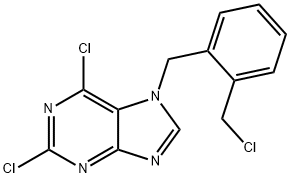 2,6-Dichloro-7-(2-(chloromethyl)benzyl)-7H-purine 化学構造式