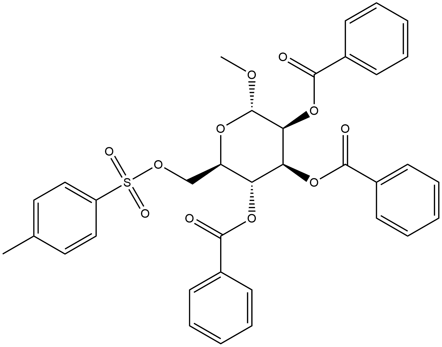 Methyl 2,3,4-tri-O-benzoyl-6-O-[(4-methylphenyl)sulfonyl]-α-D-mannopyranoside Struktur