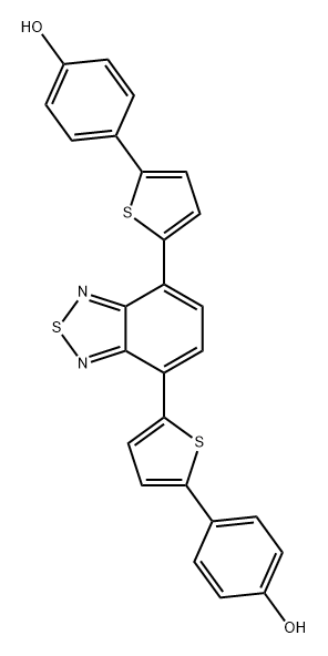 Phenol, 4,4'-(2,1,3-benzothiadiazole-4,7-diyldi-5,2-thiophenediyl)bis- Structure