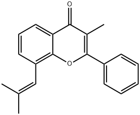 3-Methyl-8-(2-methylprop-1-en-1-yl)-2-phenyl-4H-chromen-4-one Struktur