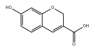 2H-1-Benzopyran-3-carboxylic acid, 7-hydroxy- 结构式
